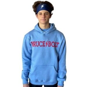BRUCE BOLT Men's Blue Hoodie, medium